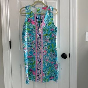Lilly Pulitzer Kelby “Sway With Me” Turquoise Shift Dress size 10